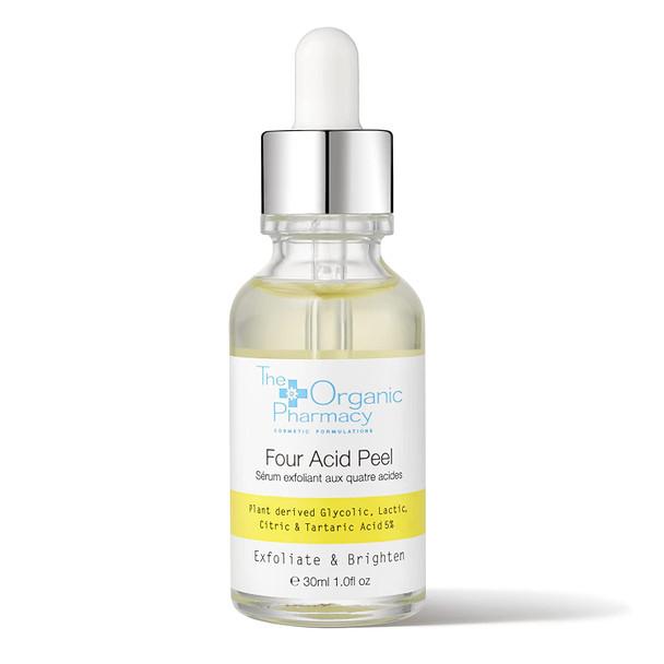 The Organic Pharmacy Four Acid Peel Gentle Exfoliator Derived from Natural Ingredients Reduces Blemishes and Acne Use Nightly 30mL