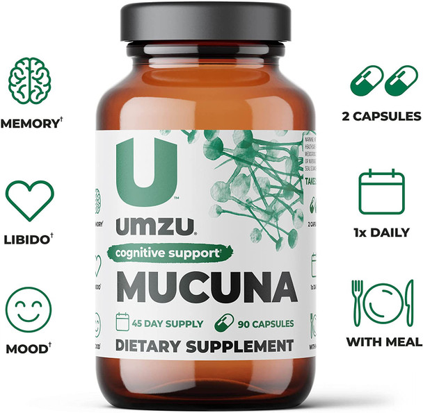 UMZU Mucuna Pruriens  Focus WellBeing  Brain Support 45Day Supply