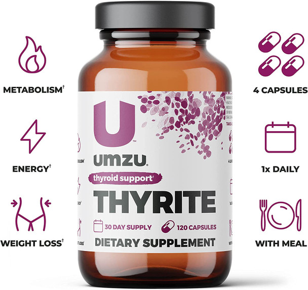 UMZU Thyrite  Advanced Thyroid Supplement to Support Healthy Thyroid Function with Magnesium Ashwagandha Zinc Copper Iodine  Selenium  30 Servings