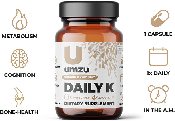 UMZU Daily K  Vitamin K Supplement 30Day Supply