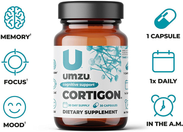 Umzu Cortigon  Natural Stress Relief And Cortisol Support 30Day Supply