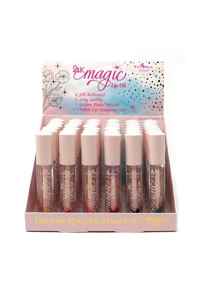 Italia Deluxe 24K MAGIC Lip Oil / Lip Gloss 6 Pcs