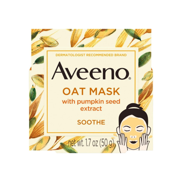 Aveeno Soothing Oat Face Mask with Pumpkin Seed and Feverfew Extract,  1.7  oz