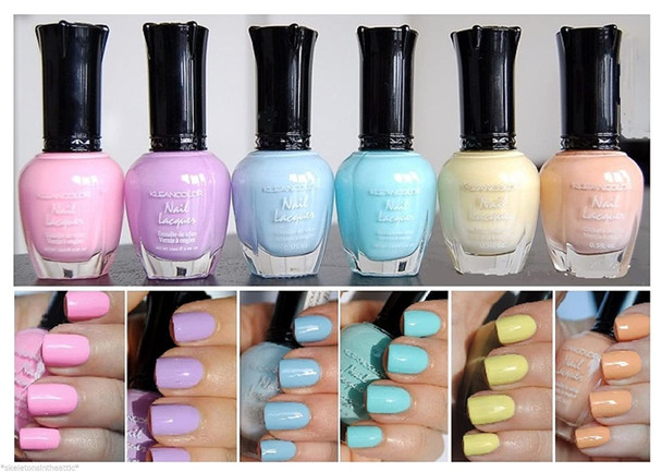 Kleancolor Nail Polish Pastel Colors Lot of 6  Lacquer Collection Full Size
