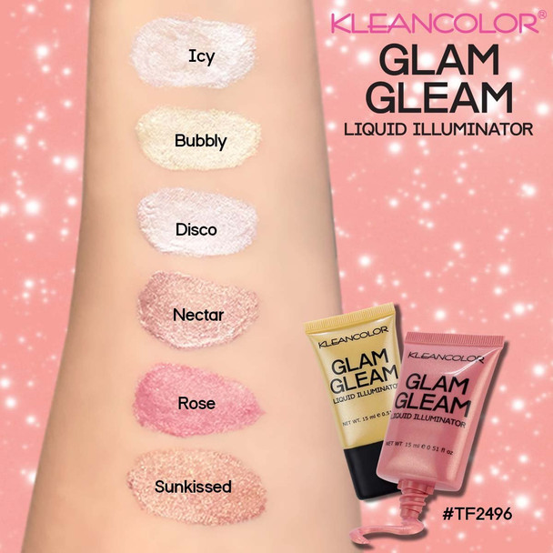Kleancolor All Skin Color ROSE Glam Gleam Liquid Illuminator Shimmer Effect