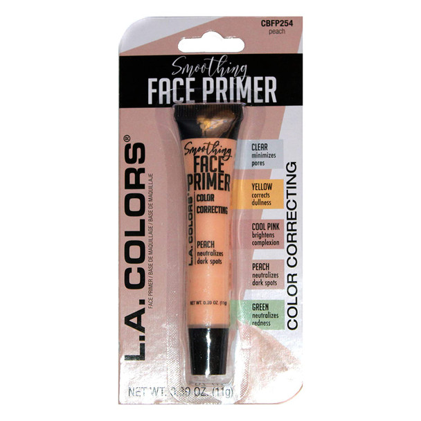 L.A. Colors 1 Tube Smoothing Face Primer Color Correcting Makeup Fills In Lines and Pores Peach Neutralizes Dark Spots CBFP254