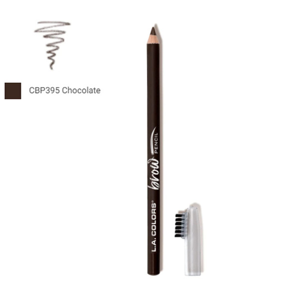 L.A. Colors 1 On Point Brow Pencil  CBP395 Chocolate  Matte Finish Eyebrow Eye Brow  Free Zipper Bag