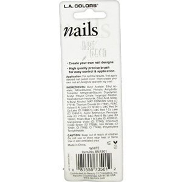 Art Deco Nail Laquer White  Create Your Own Nail Designs 0.25 ozL.A. Colors
