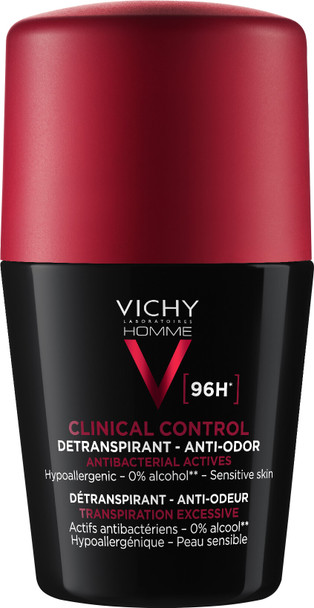 Vichy Mens Clinical Control 96HR Protection Anti-Perspirant Roll On Deodorant 50ml