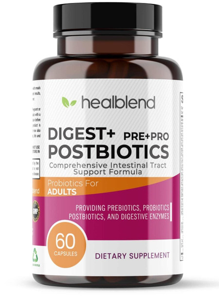 Digest + Pre- / Pro- / Probiotics Dietary Supplement Capsules, Comprehensive intestinal Tract Support Immune System Support, Non-GMO, Gluten-Free, 60 Veg Caps