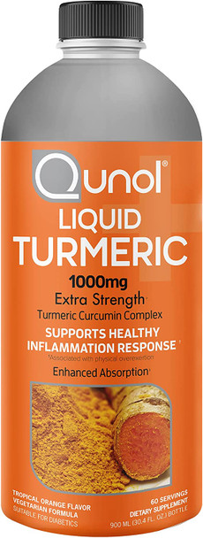 Qunol Liquid Turmeric Curcumin with Black Pepper 1000 Milligram Supports Healthy Inflammation Response and Joint Support Dietary Supplement Extra Strength 60 Servings 30.4 fl oz pack of 1