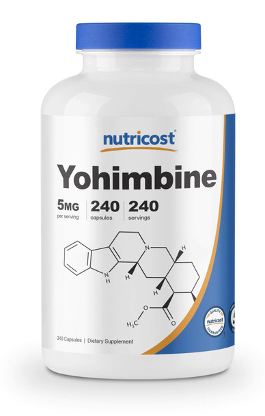 Nutricost Yohimbine Hcl 5Mg, 240 Capsules Extra Strength - Gluten Free, Non-Gmo