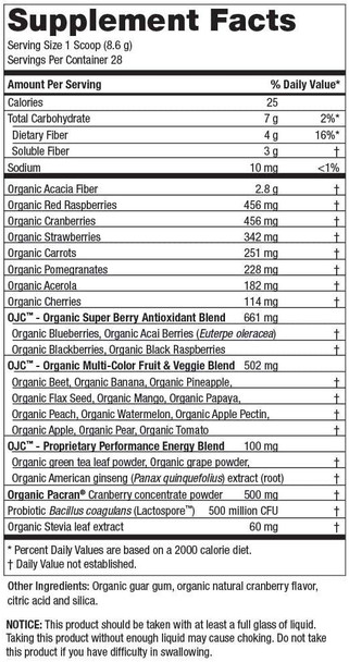 Certified Organic Juice Cleanse  OJC Plus  Cranberry Cleanse8.49OZ/240.8g