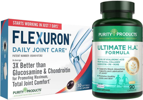 Flexuron Joint Formula  Ultimate HA by Purity Products  Flexuron Krill Oil Low Molecular Weight Hyaluronic Acid Astaxanthin  Ultimate H.A. BioCell Collagen Quercetin Hyaluronic Acid  More