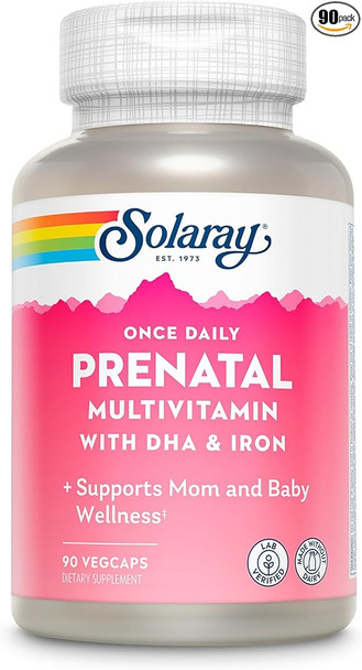 Solaray Once Daily Prenatal Multivitamin Whole Food Base 90 Ct
