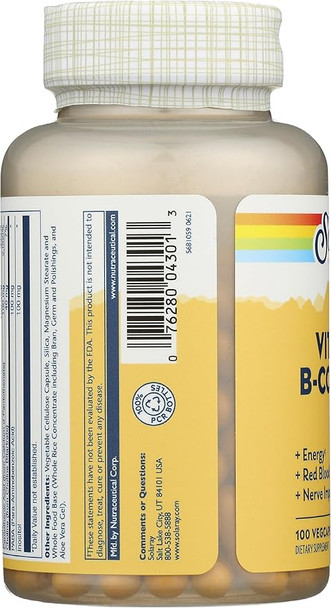 Solaray - B-Complex, 100 mg, 100 capsules