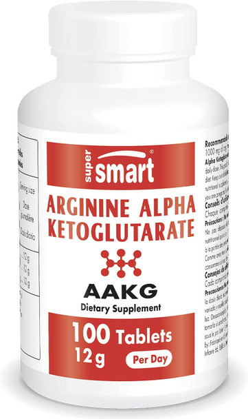 Supersmart  Arginine Alpha Ketoglutarate AAKG 12 g Per Serving  Amino Acid Boost Immune System  Support Healthy Cardiovascular System  Muscle Mass  NonGMO  Gluten Free  100 Tablets