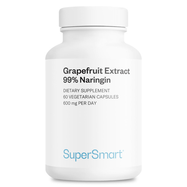 Supersmart  Grapefruit Extract 600 mg Per Day  Standardized to 99  Naringin  Weight Loss Pills  Immune System Booster  Antioxidant Supplement  NonGMO  Gluten Free  60 Vegetarian Capsules