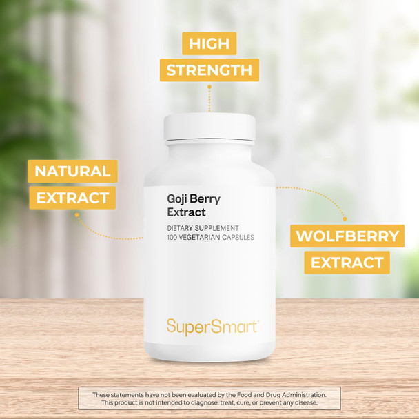 Supersmart  Goji Berry Extract 1500 mg Per Day  Immune System Booster  Lycium Barbarum Standardized to 40 Glycoconjugate Polysaccharides  NonGMO  Gluten Free  100 Vegetarian Capsules