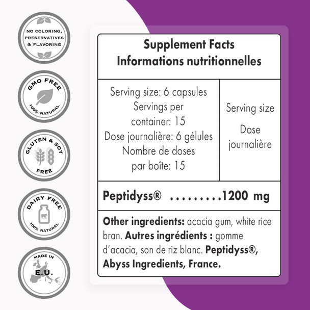 Supersmart  Peptidea 1200 mg Per Day  Fish Protein Hydrolysate  Stress Relief  Sleep Aid  Promotes Calm Relaxation  Emotional Wellness  NonGMO  Gluten Free  90 Vegetarian Capsules