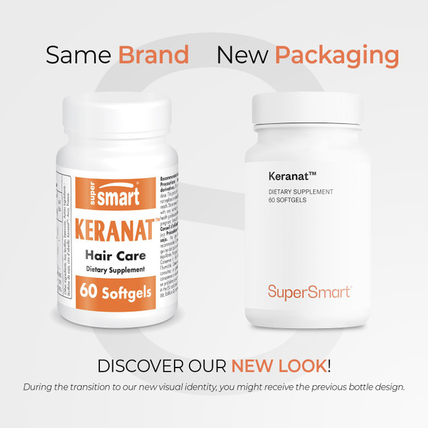 Supersmart  Keranat   Hair Supplement  Reduces Hair Loss and Improves Volume  Growth  NonGMO  60 Softgels