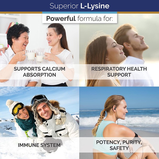 Superior Labs  Best LLysine NonGMO  Dietary Supplement 500 mg Pure Active LLysine  120 Vegetable Capsules  Supports Calcium Absorption  Immune System  Respiratory Health Support