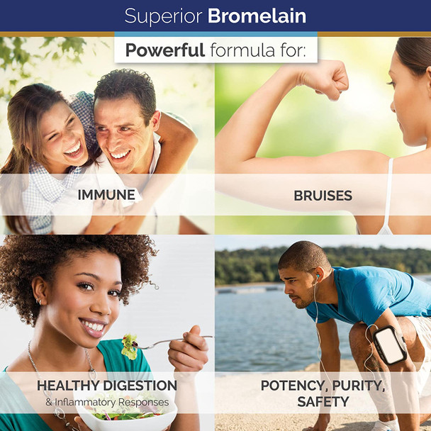 Superior Labs  Best Bromelain Non GMO Natural Supplement  NonSynthetic  2400 gdu/Gram  Supports Healthy Digestion  Inflammatory Responses Bruises Immune  Extra Strength  500 mg 120 VCaps