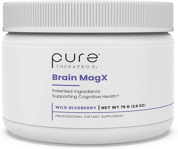 Brain MagX  Wild Blueberry 30 Servings  Nootropic Brain Boosting Formula Containing Magtein Cognizin Citicoline  Enhance Focus Boost Concentration  Support Memory  Vegan  Non GMO