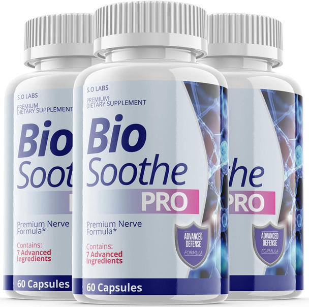 Biosoothe Pro Neuropathy Treatment Capsule for Nerve Pain Repair Pills Bio Soothe Premium Formula Supplement Alpha Fix Neeve 3 Pack