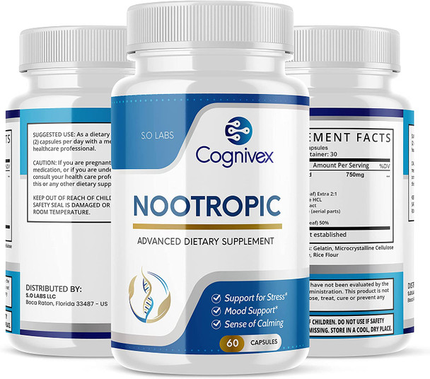 Cognivex Nootropic Brain Supplement Pills for Mental Clarity 3 Pack