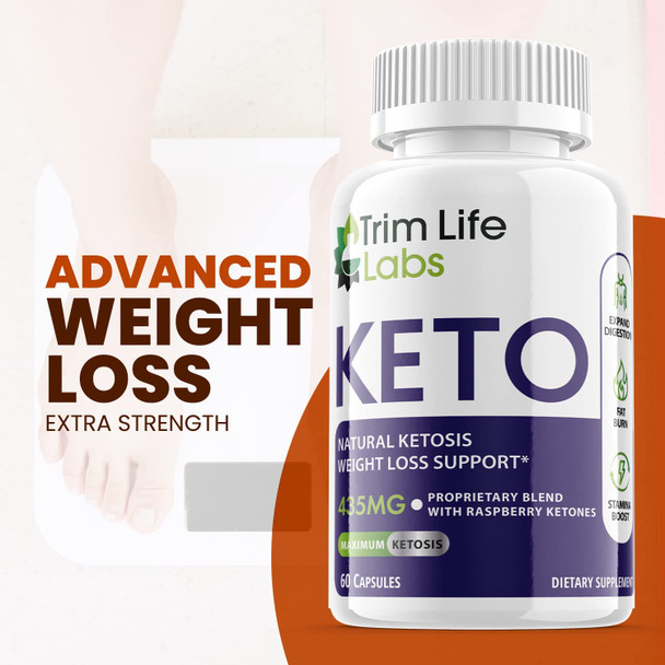 Trim Life Keto Advanced Formula Ketosis Supplement Pills 1 Pack