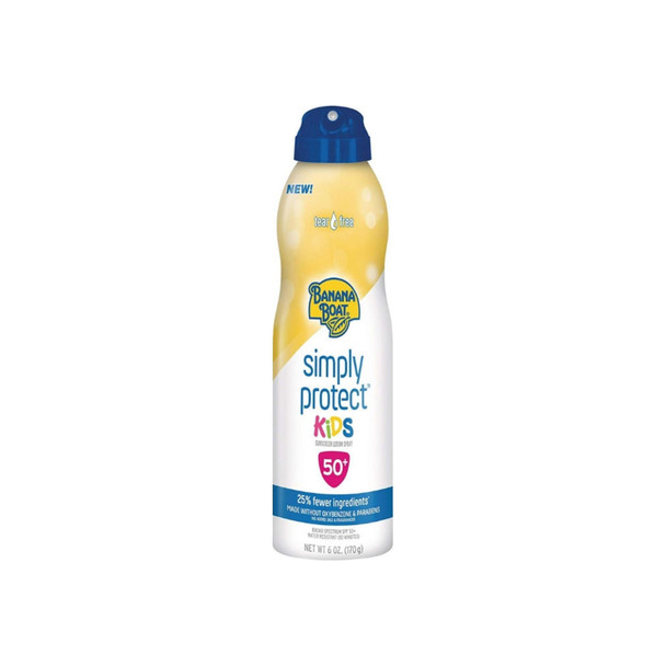 Banana Boat Simply Protect Kids Tear-Free Broad Spectrum Sunscreen Spray with SPF 50, 6 oz