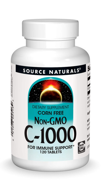 SOURCE NATURALS C Corn Free Non-GMO 1000 Mg Tablet, 120 Count