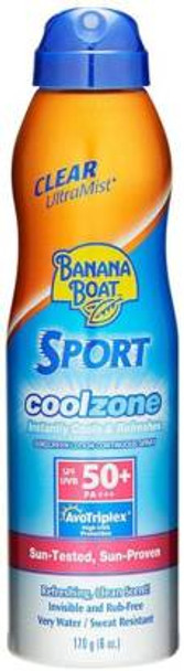 Banana Boat Sport Performance CoolZone Continuous Spray Sunscreen SPF 50+, Refreshing Clean Scent 6 oz