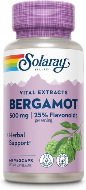 Solaray Advanced Formula Bergamot Cardiovascular Support | with Berberine and 25% Flavonoids | Non-GMO, Vegan | 60 Vegcaps, 30 Serv. Solaray Advanced Formula Bergamot Cardiovascular Support | with Berberine and 25% Flavonoids | Non-GMO, Vegan | 60 Vegcaps, 30 Serv.