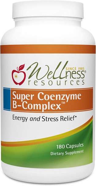 Super Coenzyme B Complex  Highly Absorbable Coenzyme B Vitamins  MethylFolate for Energy Stress Hair 180 Capsules