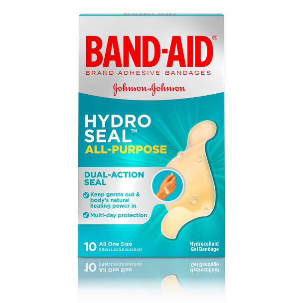 BAND-AID Brand Hydro Seal Waterproof All Purpose Adhesive Bandages, 10 ea