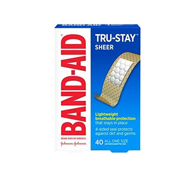 Band-Aid Brand Tru-Stay Clear Spots Bandages for Discreet First Aid (All One Size) -50 Count
