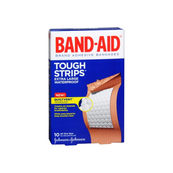 BAND-AID Tough-Strips Adhesive Bandages Extra Large 10 Each
