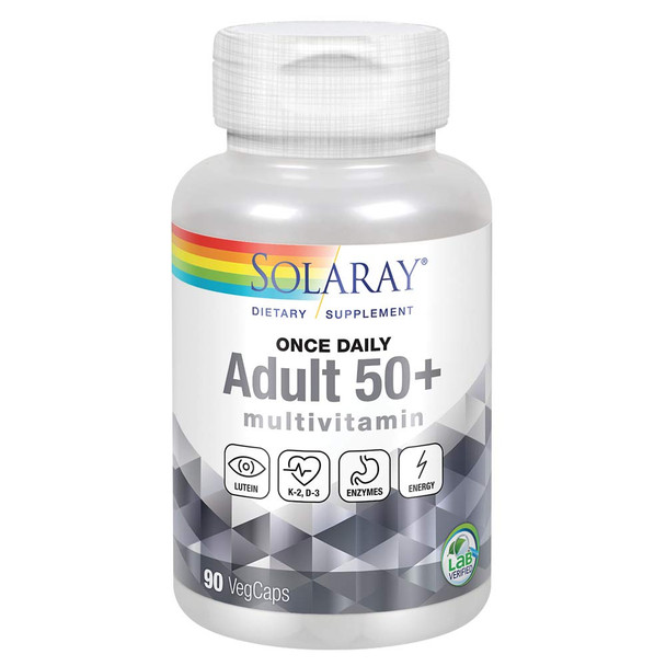 Solaray Once Daily Adult 50+ Multivitamin | Healthy Energy, Heart & Immune Support for Mature Adults | 90 CT