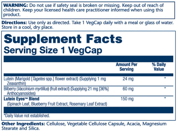 Solaray Advanced Lutein Eyes, 24mg | Eye & Macular Health Support Supplement w/Naturally Occurring Lutein | 30 CT