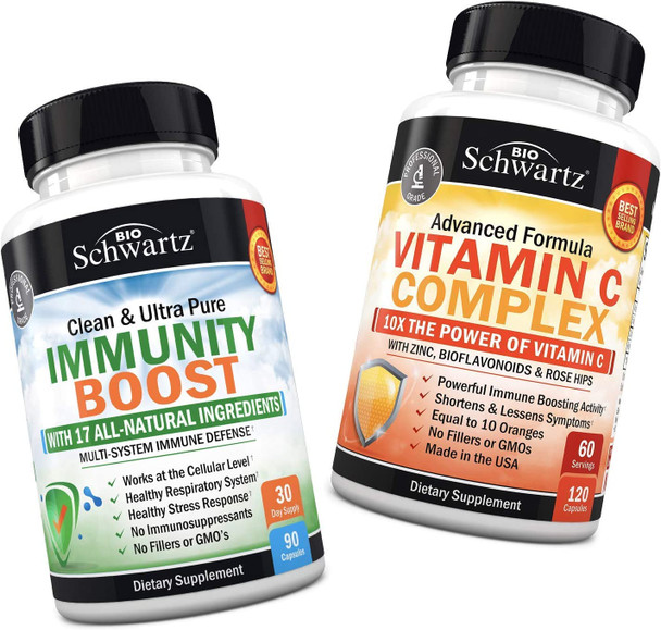 Immunity Boost Supplement with Elderberry Vitamin A Echinacea  Zinc  Vitamin C 1000mg Capsules with Zinc Rose Hips  Bioflavonoids  Provides Enhanced Immune Support