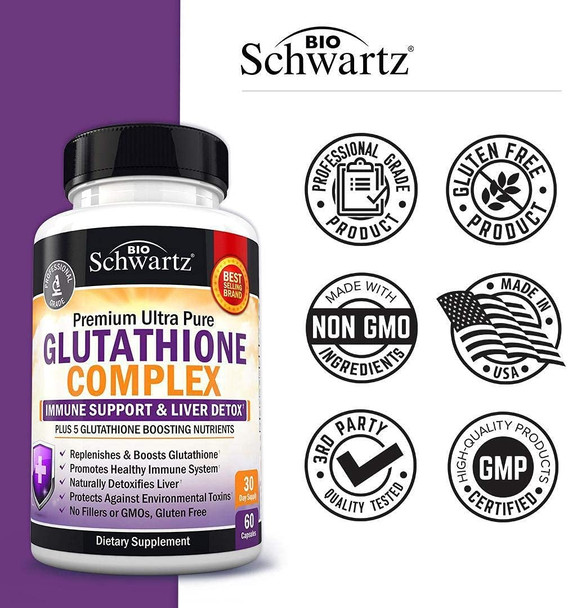 Glutathione Supplement Liver Detox With Quercetin Vitamin C Milk Thistle Alpha Lipoic Acid Liver Supplement  Immune Support Pills  Natural Immunity Defense Health Formula  Liver Cleanse 500Mg 60Ct