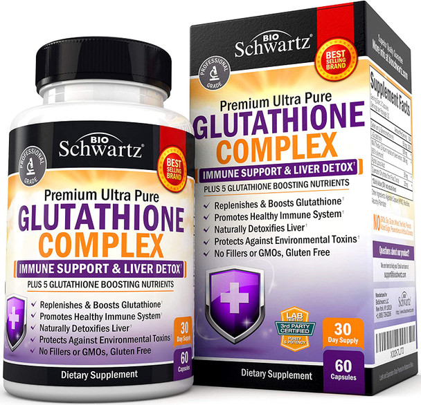 Glutathione Supplement Liver Detox With Quercetin Vitamin C Milk Thistle Alpha Lipoic Acid Liver Supplement  Immune Support Pills  Natural Immunity Defense Health Formula  Liver Cleanse 500Mg 60Ct