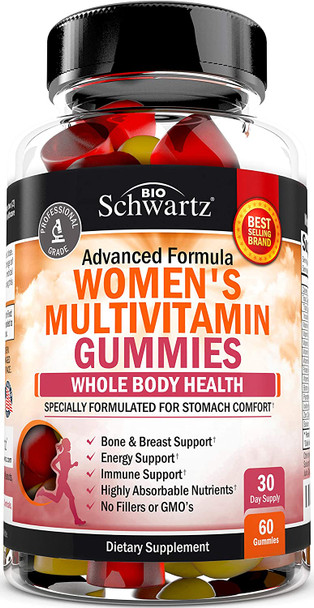 Womens Multivitamin Gummies with A C B6 B12 D  E Vitamins for Immune Support  Gummy Multivitamins for Bone Breast Skin Joint  Energy  Immune System Booster  Natural Immune Defense Vitamin 60ct