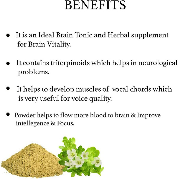 Brahmi Powder Bacopa Powder  1 Pound / 16 Oz Bacopa Monnieri/Brahmi Leaves  Ideal Brain Tonic  Ayurvedic Herbal Supplement for Brain Intelligence  Focus  Useful to Improve Voice Quality