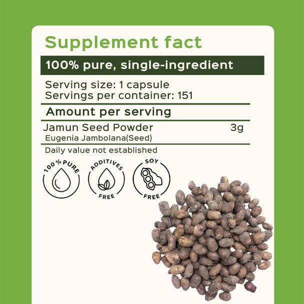 bixa BOTANICAL Jamun Powder Black Plum Eugenia Jambolana 200g 7 Oz Herbal Supplement for Normal Blood Sugar Level Supports Proper Digestion