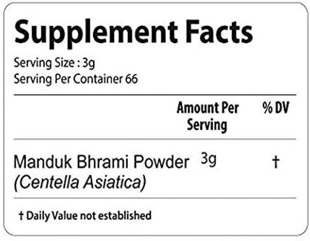Gotu Kola Powder Centella Asiatica 200g 7 Oz Ayurvedic Herb to Improve Overall Health Natural Herbal Supplement by Bixa Botanical