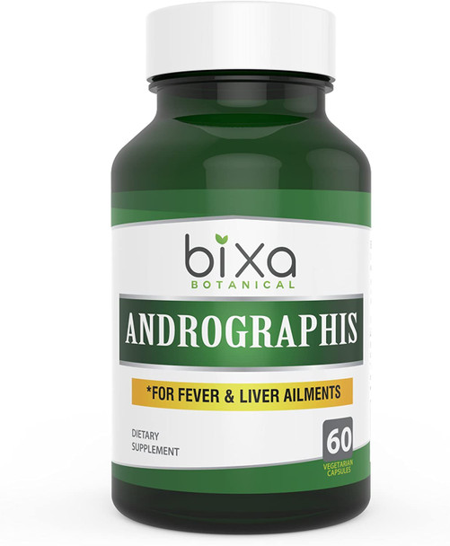 Andrographis Extract 20 Andrographolide 60 Veg Capsules 450Mg  Natural Liver Tonic Kalmegh Extract  Herbal Supplement For Healthy Immunity  Bixa Botanical