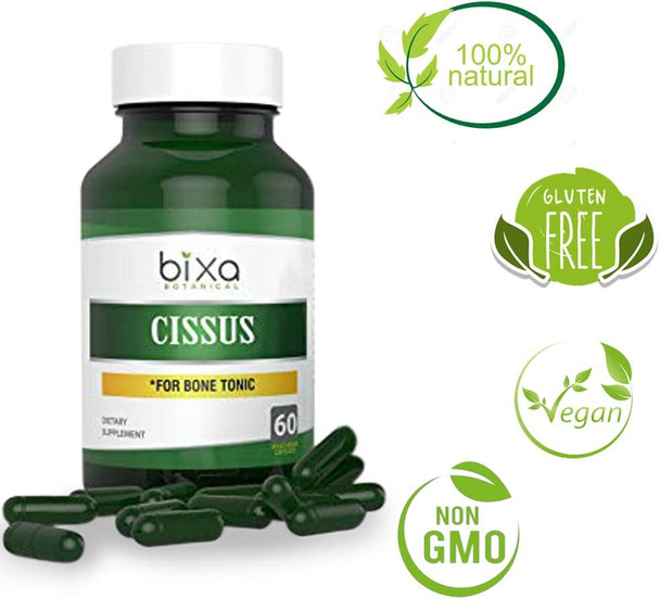 Bixa Botanical Cissus Extract Ayurvedic Herb for Bone Tonic Herbal Supplement Veg Capsules 60 Count 450mg